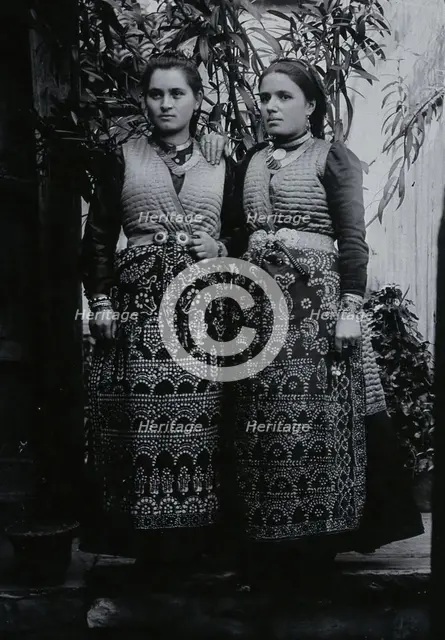 Two Bulgarian women wearing national dress, c1900. Creator: Unknown.