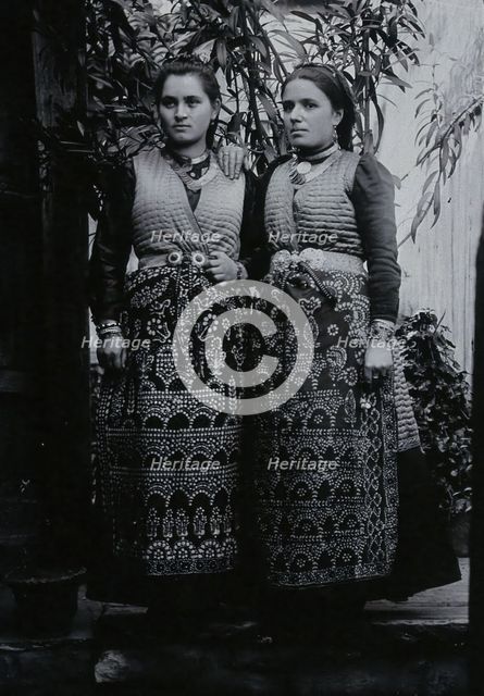 Two Bulgarian women wearing national dress, c1900. Creator: Unknown.