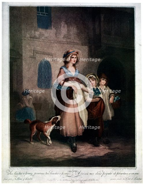 'Two Bunches a Penny, Primroses, Two Bunches a Penny', 1793, (1929). Artist: Luigi Schiavonetti