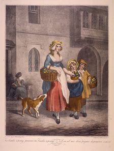 Two bunches a penny primroses, two bunches a penny Cries of London, c1870. Artist: Anon