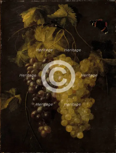 Two bunches of grapes, 1658-1670. Creator: Thomas van Paep.