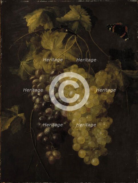 Two bunches of grapes, 1658-1670. Creator: Thomas van Paep.