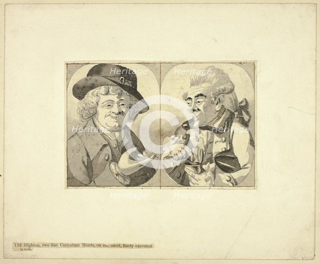 Two Bust-length Caricatures, n.d. Creator: Robert Dighton.
