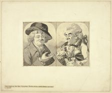 Two Bust-length Caricatures, n.d. Creator: Robert Dighton