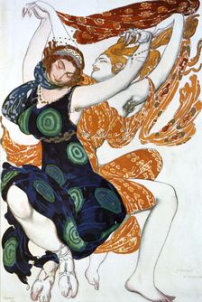 Two Bacchantes costume design for a Ballets Russes production of Tcherepnin's Narcisse, 1911. Artist: Leon Bakst