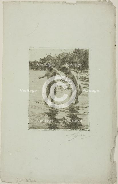 Two Bathers, 1910. Creator: Anders Leonard Zorn.