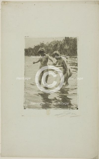 Two Bathers, 1910. Creator: Anders Leonard Zorn.