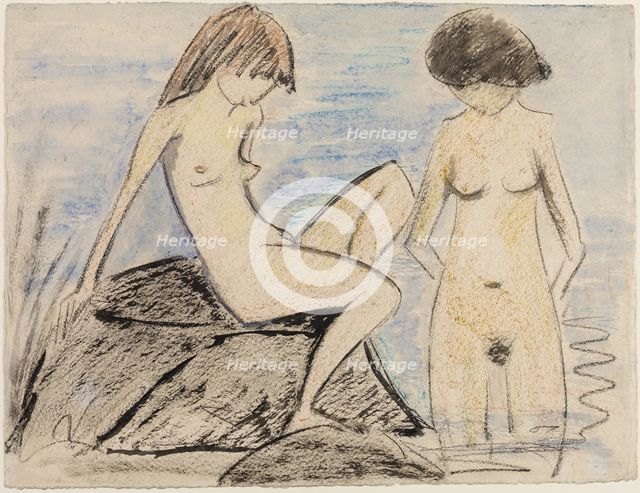 Two Bathers, between 1928 and 1930. Creator: Otto Mueller.