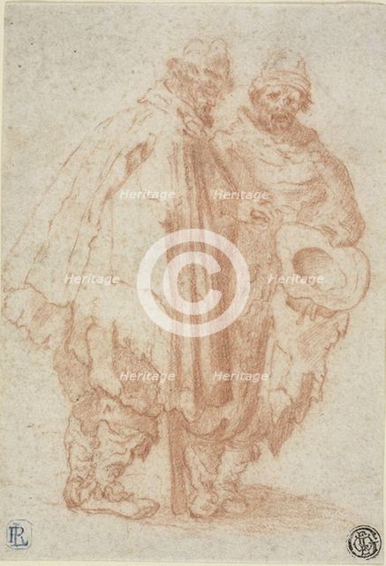 Two Bearded Men in Ragged Cloaks, n.d. Creator: Unknown.