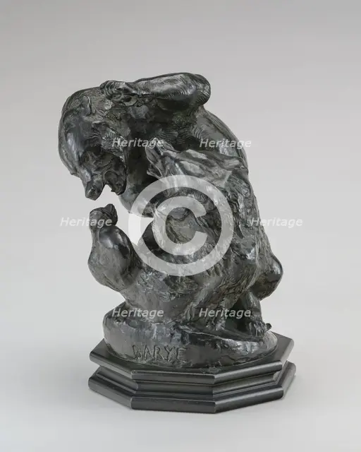 Two Bears Fighting, model 1833, cast by 1873. Creator: Antoine-Louis Barye.