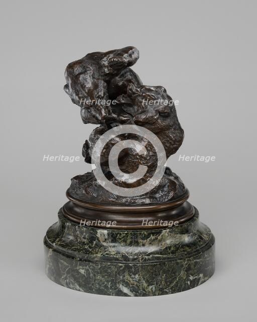 Two Bears Wrestling, model 1833, cast after 1847-1848. Creator: Antoine-Louis Barye.