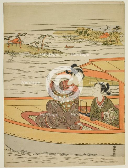 Two Beauties in a Boat, c. 1768. Creator: Suzuki Harunobu.