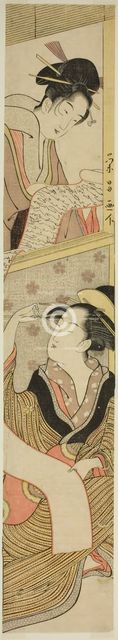 Two Beauties Reading a Letter, c. 1780/1800. Creator: Chokosai Eisho.