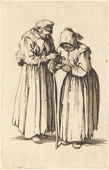 Two Beggar Women, c. 1622. Creator: Jacques Callot