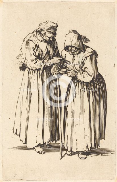 Two Beggar Women, c. 1622. Creator: Jacques Callot.