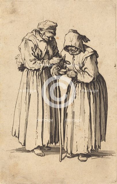 Two Beggar Women, c. 1622. Creator: Jacques Callot.