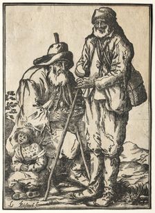 Two Beggars and Leprous Child. Creator: Ludolph Büsinck (German, 1590-1669)