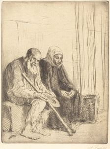 Two Beggars (Les deux mendiants). Creator: Alphonse Legros