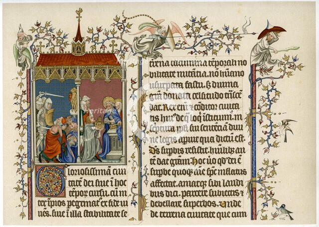 Two bible scenes, late 14th century. Artist: Unknown