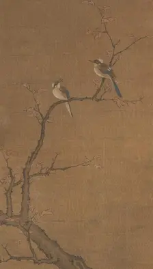 Two Birds on a Red Maple, about 1350. Creator: Zheng Xi