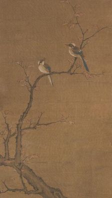 Two Birds on a Red Maple, about 1350. Creator: Zheng Xi