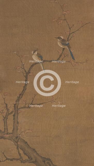 Two Birds on a Red Maple, about 1350. Creator: Zheng Xi.