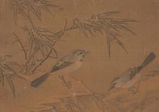 Two Birds and Bamboo Plant. Creator: Unknown