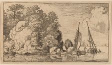 Two Boats on a Wide River, probably c. 1645/1656. Creator: Allart van Everdingen