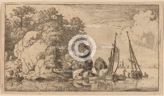 Two Boats on a Wide River, probably c. 1645/1656. Creator: Allart van Everdingen.