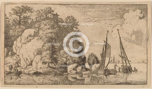 Two Boats on a Wide River, probably c. 1645/1656. Creator: Allart van Everdingen.