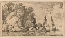 Two Boats on a Wide River, probably c. 1645/1656. Creator: Allart van Everdingen
