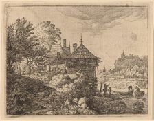 Two Boats Approaching a Hut, probably c. 1645/1656. Creator: Allart van Everdingen