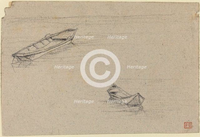 Two Boats for "L'Abside de Notre-Dame de Paris", probably c. 1854. Creator: Charles Meryon.