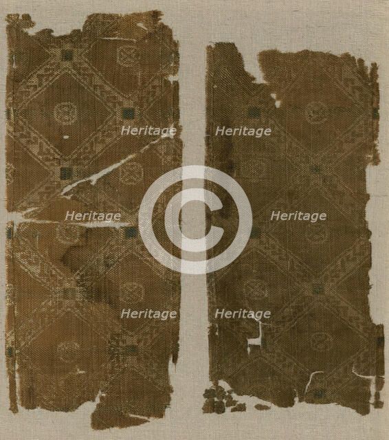 Two Border Fragments, Egypt, Roman period (30 B.C.- 641 A.D.), 5th/6th century. Creator: Unknown.