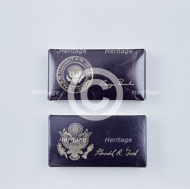 Two boxes of US Presidential golf balls, c1974-c1993. Creator: Unknown.