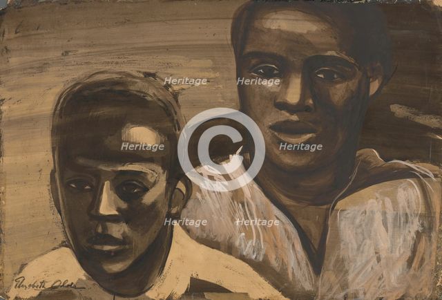 Two Boys, ca.1935 - 1943. Creator: Elizabeth Olds.