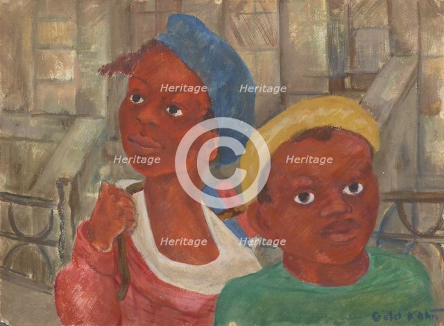 Two Boys, ca.1935 - 1943. Creator: G Kahn.
