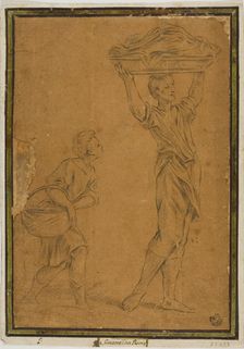 Two Boys Carrying Baskets, n.d. Creator: Unknown