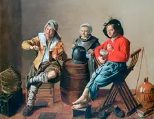 Two Boys and a Girl making Music 1629. Artist: Jan Miense Molenaer