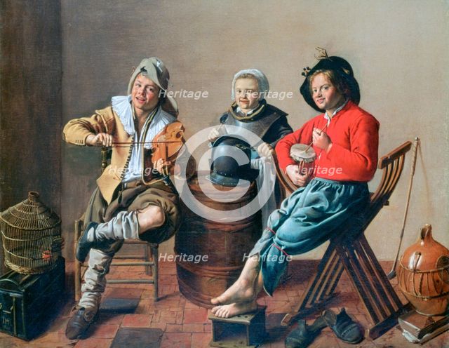 'Two Boys and a Girl making Music', 1629. Artist: Jan Miense Molenaer