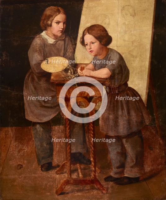 Two Boys at the Table, between 1830-1850. Creator: Unknown.