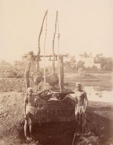 Two Boys Beside a Well, 1880s. Creator: Unknown