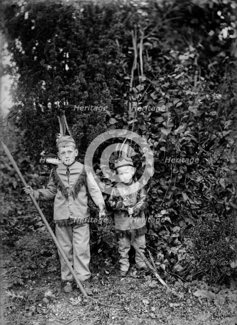 Two boys dressed as American Indians, c1896-c1920. Artist: Alfred Newton & Sons