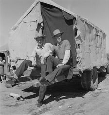 Two boys from New Mexico now in California to work in the harvests, 1937. Creator: Dorothea Lange