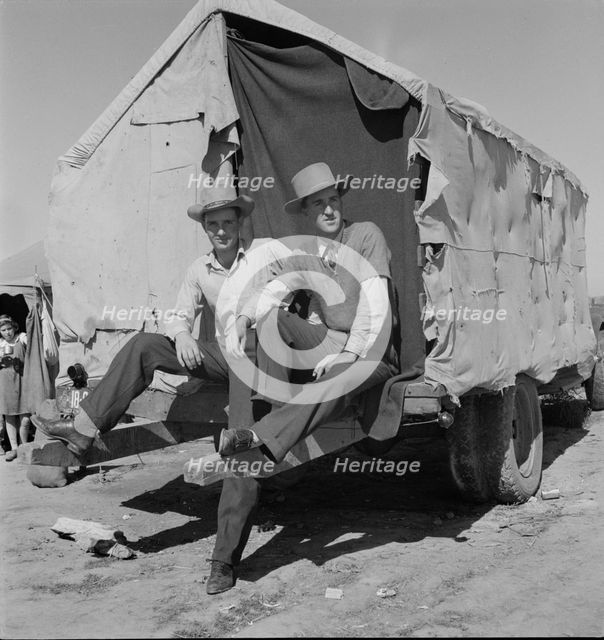 Two boys from New Mexico now in California to work in the harvests, 1937. Creator: Dorothea Lange.