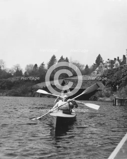 Two boys in canoe, Outward Bound School, Eskdale, Cumbria, 1950. Artist: Unknown