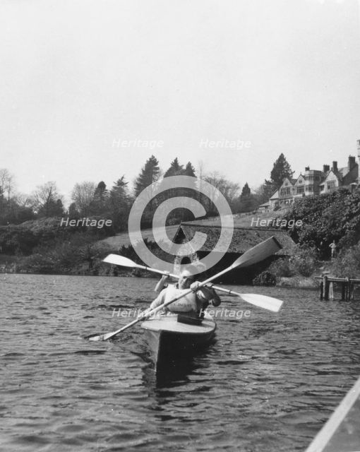 Two boys in canoe, Outward Bound School, Eskdale, Cumbria, 1950. Artist: Unknown