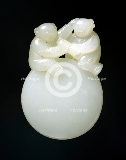 Two Boys on a Drum, between c.1700 and c.1800. Creator: Unknown.