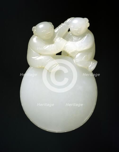 Two Boys on a Drum, between c.1700 and c.1800. Creator: Unknown.