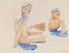 Two Boys on the Beach, 1910. Creator: Verner Thome